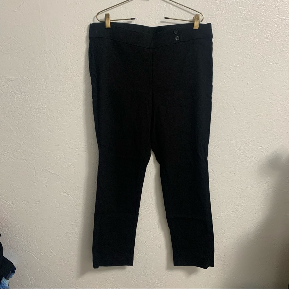 Briggs Black Elastic Waist Textured Pants